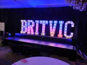 corporate events britvic ireland purple uplighters giant letters ireland
